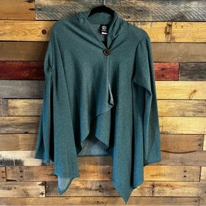 Bobeau Heather Green Button Front Cardigan Size Medium